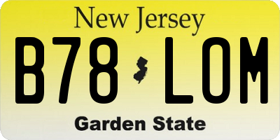 NJ license plate B78LOM
