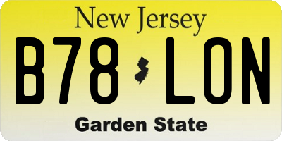 NJ license plate B78LON