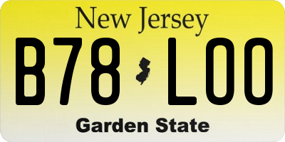 NJ license plate B78LOO