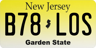 NJ license plate B78LOS