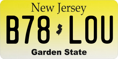 NJ license plate B78LOU