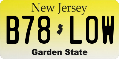 NJ license plate B78LOW