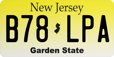 NJ license plate B78LPA