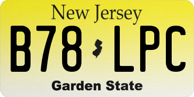 NJ license plate B78LPC