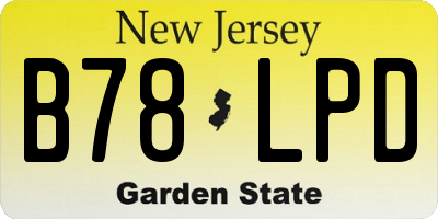 NJ license plate B78LPD
