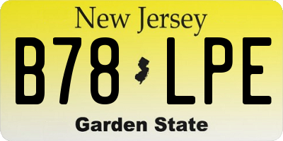 NJ license plate B78LPE