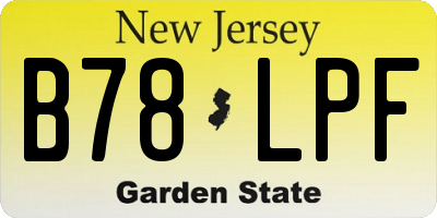 NJ license plate B78LPF