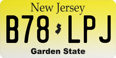 NJ license plate B78LPJ
