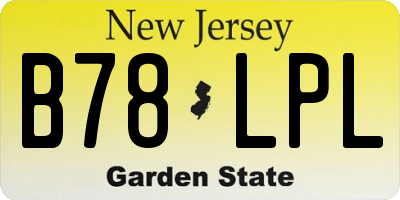 NJ license plate B78LPL