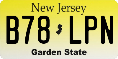 NJ license plate B78LPN