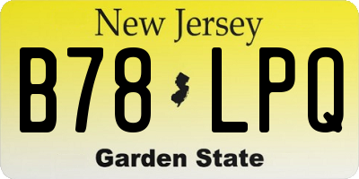 NJ license plate B78LPQ