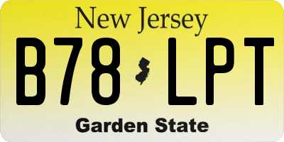 NJ license plate B78LPT