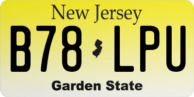 NJ license plate B78LPU