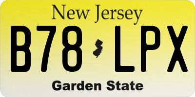 NJ license plate B78LPX