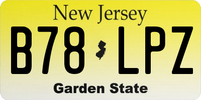 NJ license plate B78LPZ