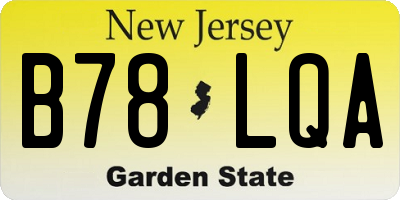 NJ license plate B78LQA