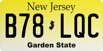 NJ license plate B78LQC