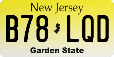 NJ license plate B78LQD