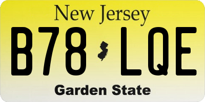 NJ license plate B78LQE