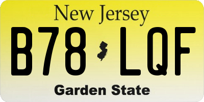NJ license plate B78LQF