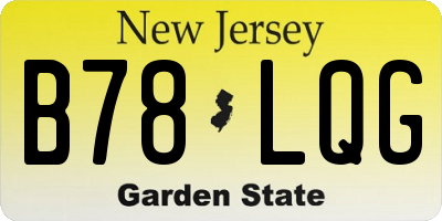 NJ license plate B78LQG