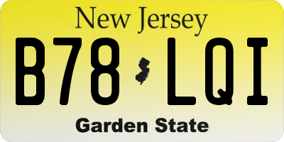 NJ license plate B78LQI