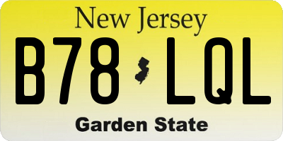 NJ license plate B78LQL