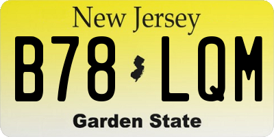 NJ license plate B78LQM