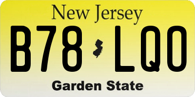 NJ license plate B78LQO
