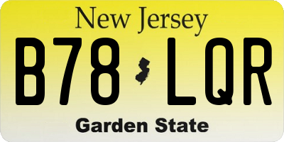 NJ license plate B78LQR