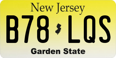 NJ license plate B78LQS