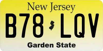NJ license plate B78LQV