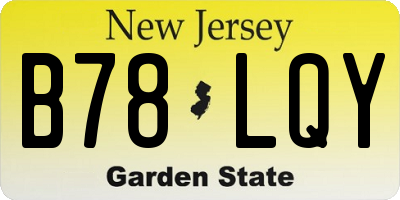 NJ license plate B78LQY