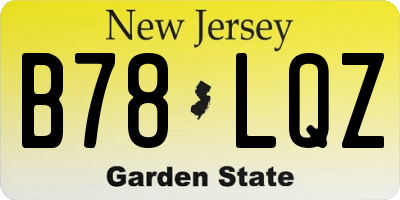 NJ license plate B78LQZ