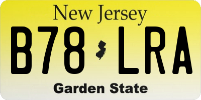 NJ license plate B78LRA