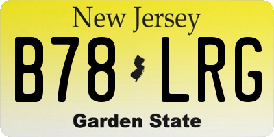 NJ license plate B78LRG