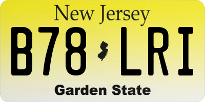 NJ license plate B78LRI