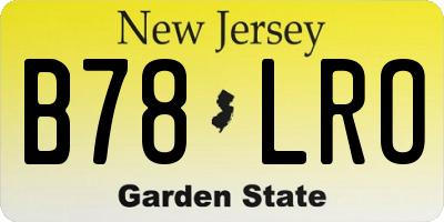 NJ license plate B78LRO