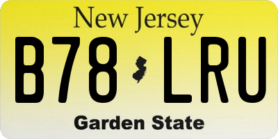 NJ license plate B78LRU