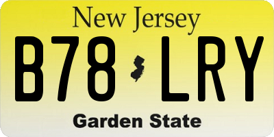NJ license plate B78LRY