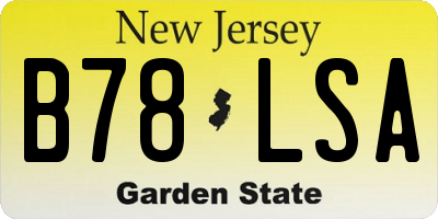 NJ license plate B78LSA