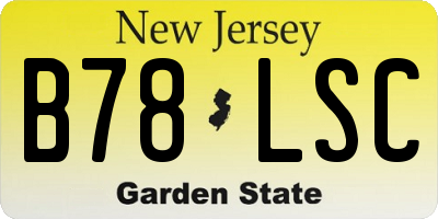 NJ license plate B78LSC