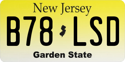 NJ license plate B78LSD