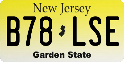 NJ license plate B78LSE