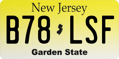 NJ license plate B78LSF