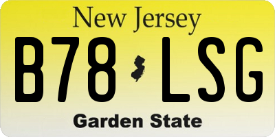 NJ license plate B78LSG