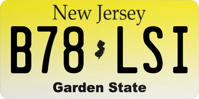 NJ license plate B78LSI