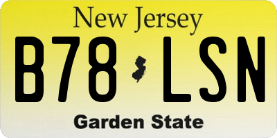 NJ license plate B78LSN