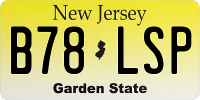 NJ license plate B78LSP