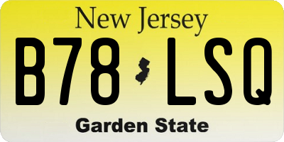 NJ license plate B78LSQ